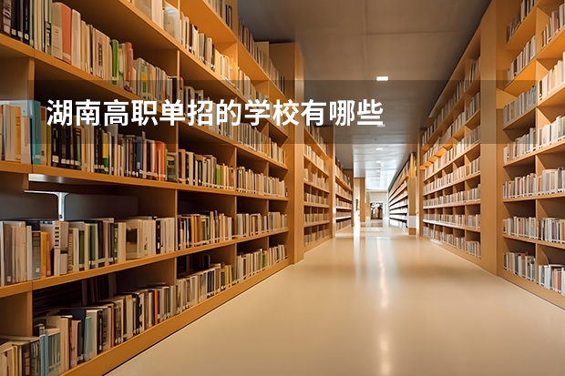 湖南高职单招的学校有哪些