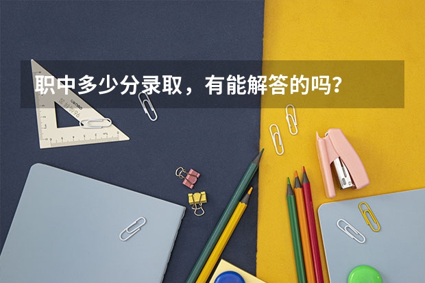 职中多少分录取，有能解答的吗？