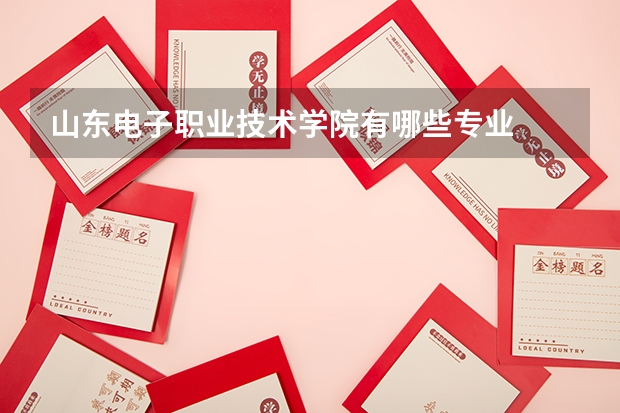 山东电子职业技术学院有哪些专业